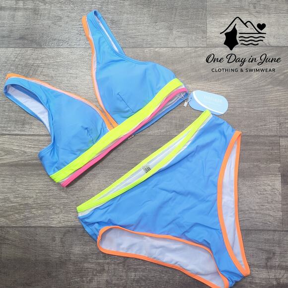 Hilinker V Neck High Waist Bikini Swimsuit Size L - Picture 1 of 5